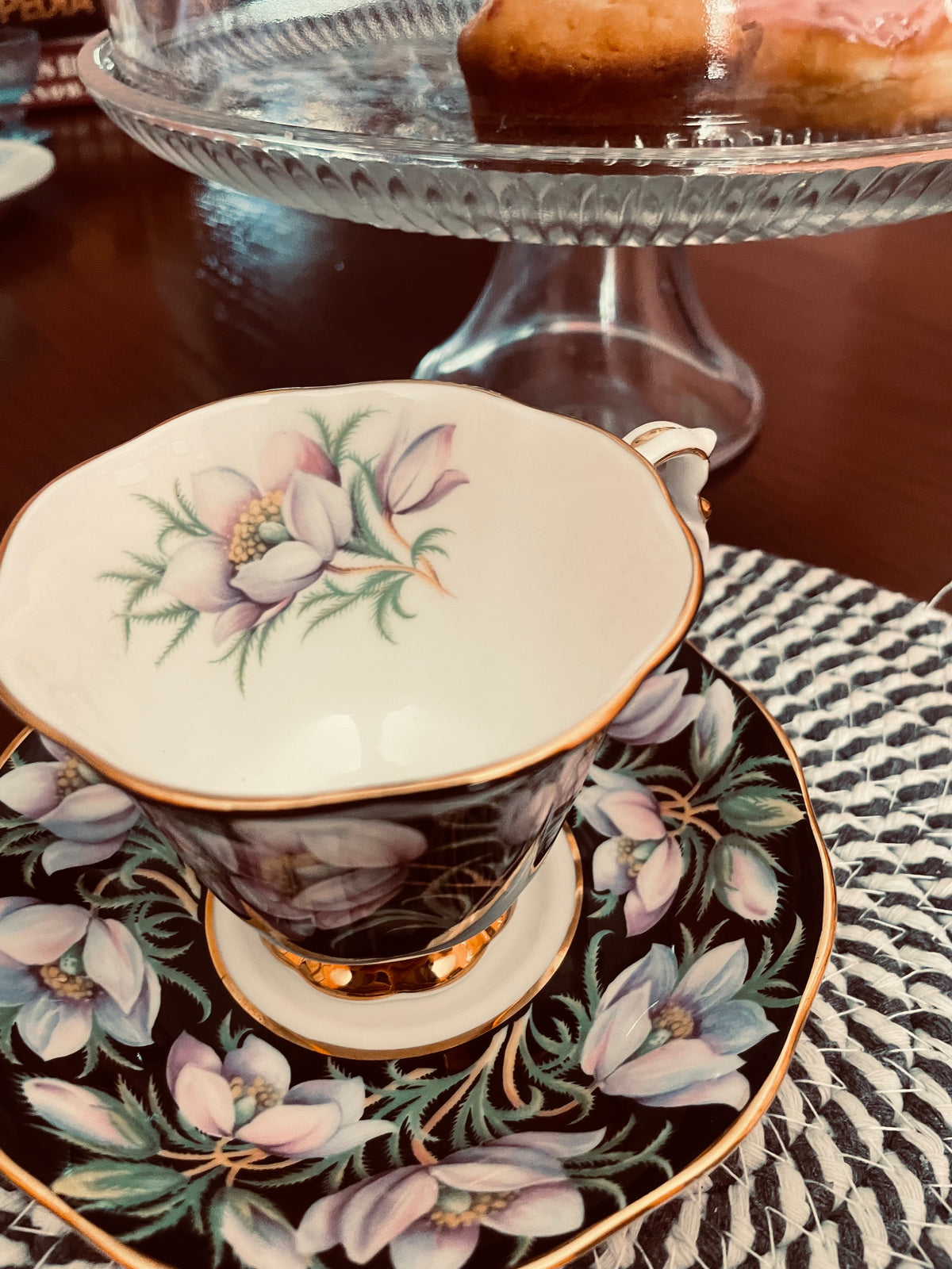 Midnight Garden Vintage Teacup